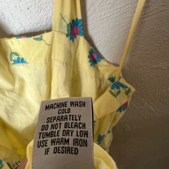 Vintage J. Peterman Yellow Floral Halter Dress - Picture 6 of 7